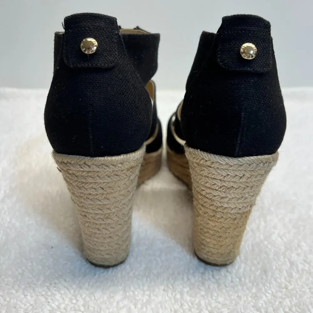 Michael Kors Womens Sandals Damita Wedge Zip Black Size 10M